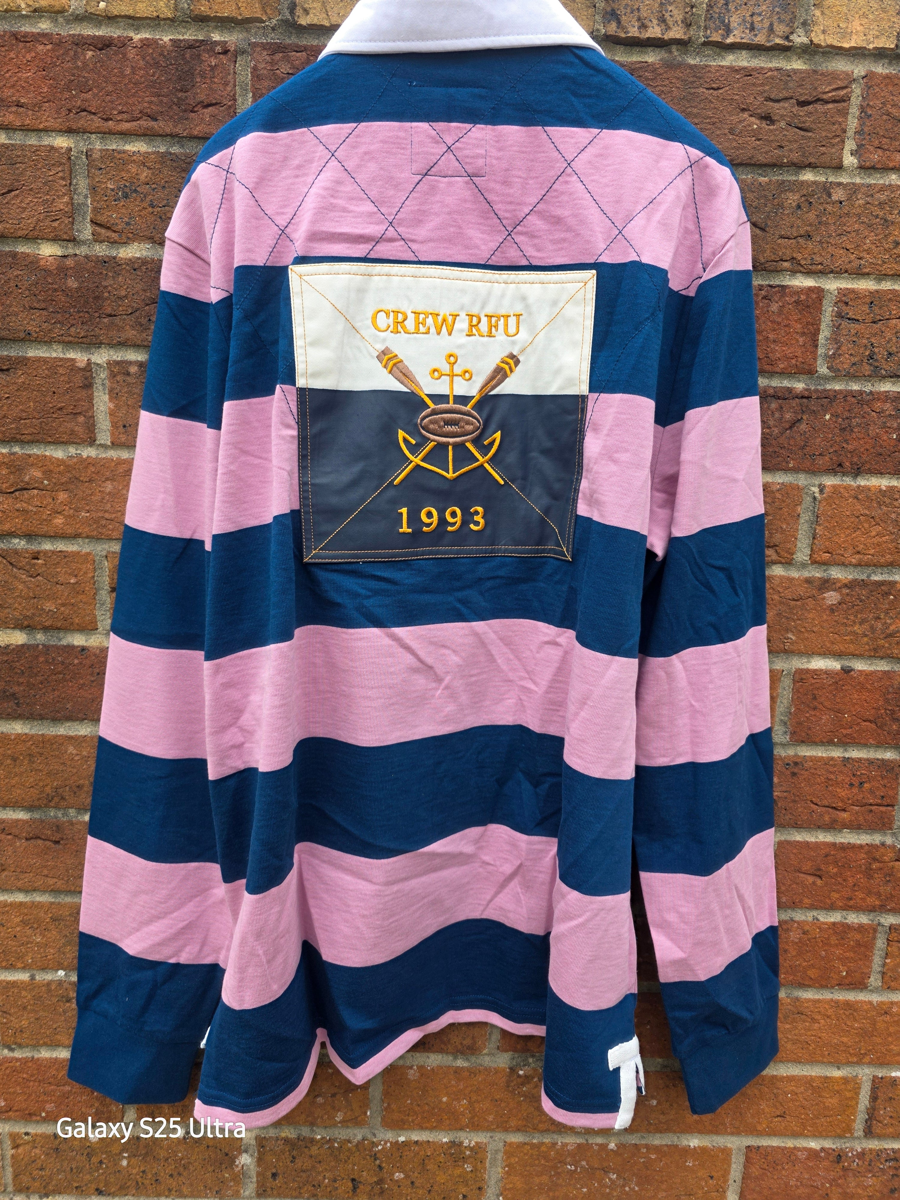 BNWT Crew Clothing Company Patch Rugby Shirt Mens Large Long Sleeve RRP £69