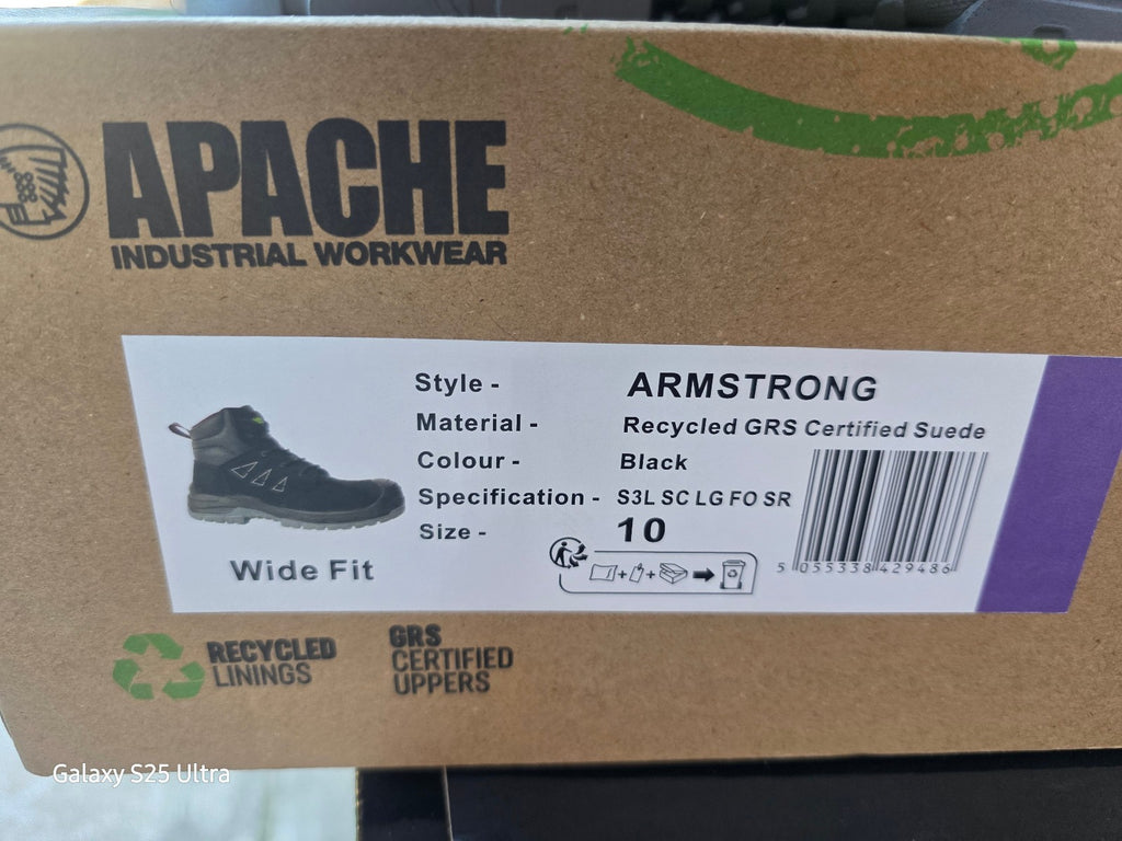 Apache Mens Armstrong Safety Boot 100% Non Metallic - Sizes 9 or 10